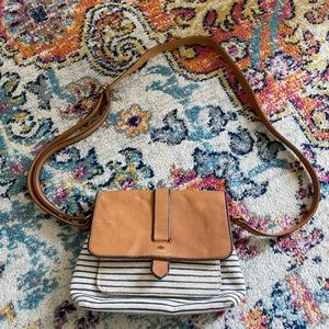 Fossil stripped crossbody purse